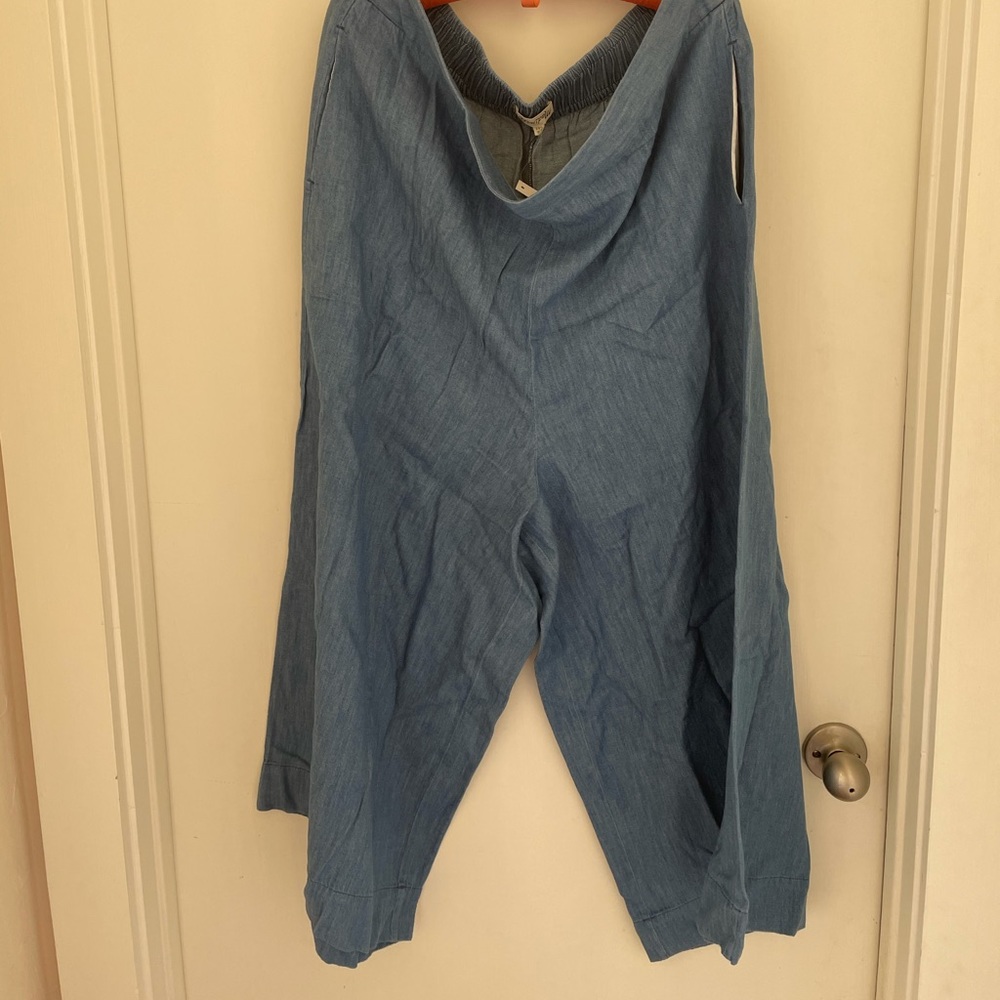 Madewell 2xl wide leg chambray pants NWT